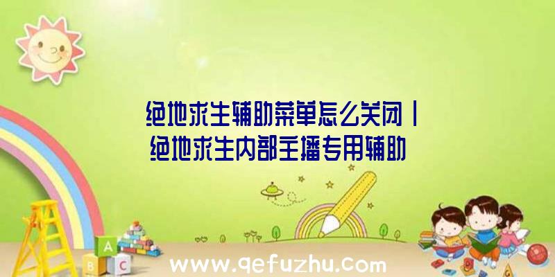 「绝地求生辅助菜单怎么关闭」|绝地求生内部主播专用辅助